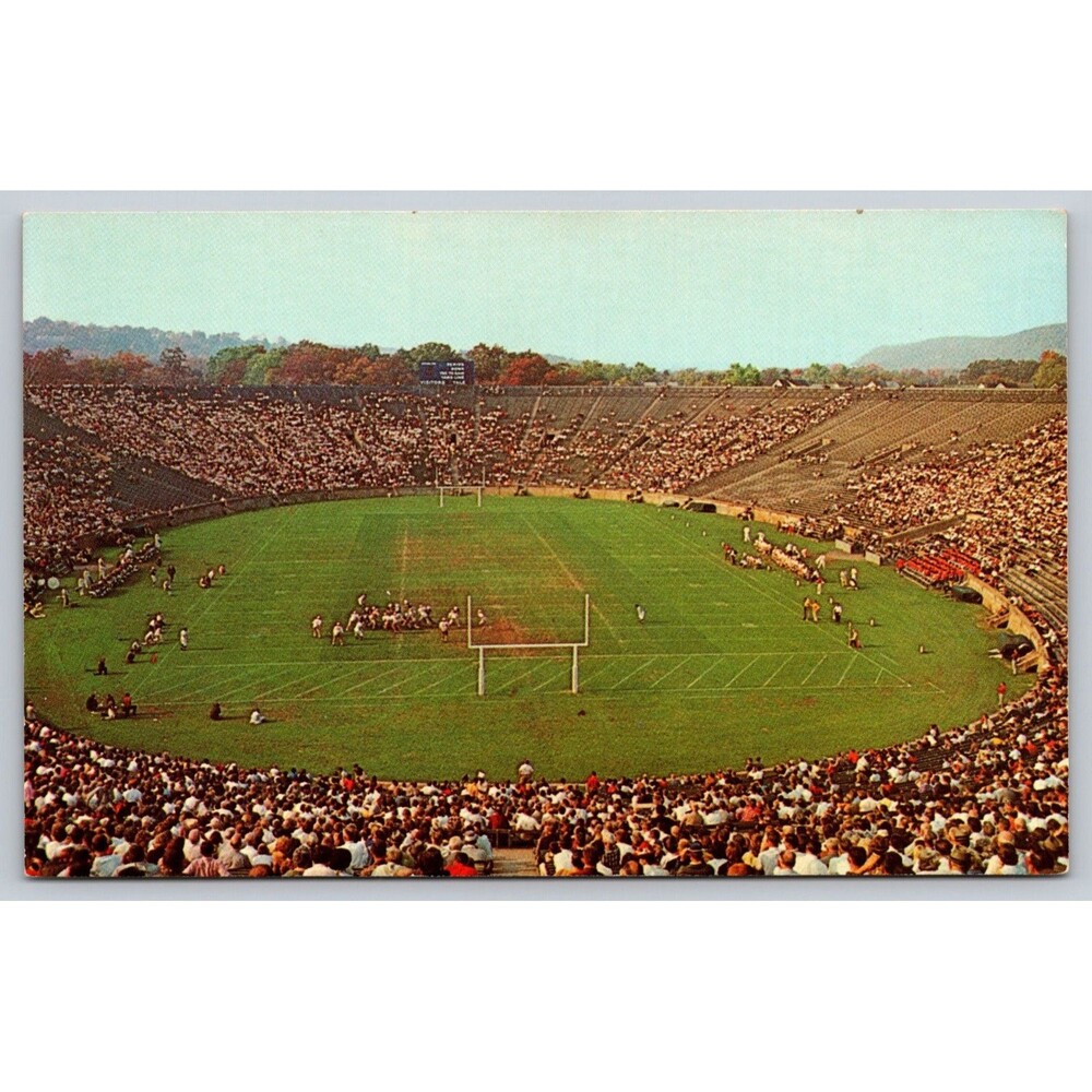 Vintage Yale Bowl Postcard New Haven CT Football Game Action Chrome c1960s